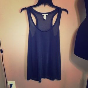 Sheer racer back tank top